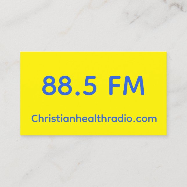 Tarjeta De Visita Promo cards for Christian Health Radio (Reverso)