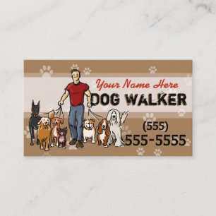 Tarjeta De Visita Promo de encargo que camina P del perro del