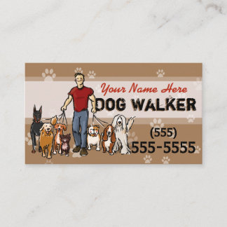Tarjeta De Visita Promo de encargo que camina P del perro del