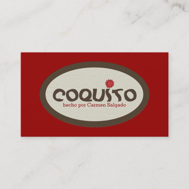 Tarjeta De Visita Promoción de Coquito (Anverso)