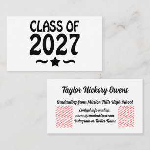 Tarjeta De Visita Promoción de la Clase Estelar 2027