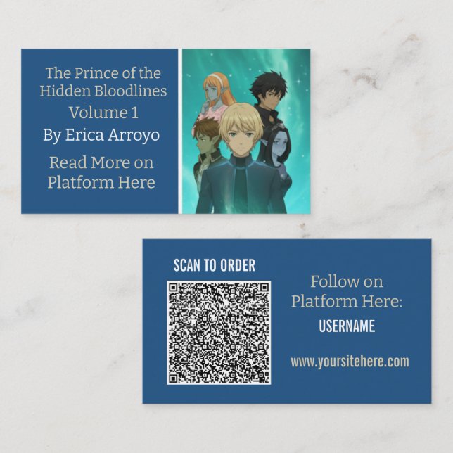 Tarjeta De Visita Promoción de libros para autores independientes co (Anverso / Reverso)