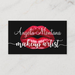 Tarjeta De Visita Promoción elegante del artista de maquillaje