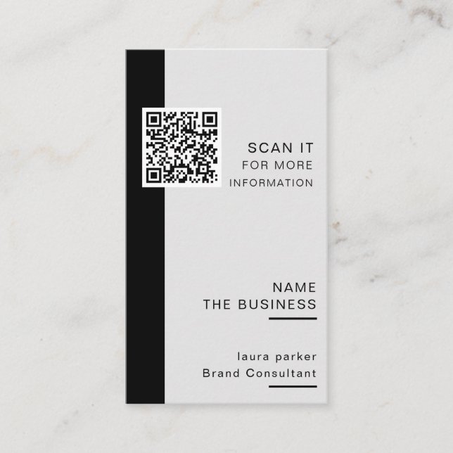 Tarjeta De Visita Promoción mínima de exploración de código QR profe (Anverso)