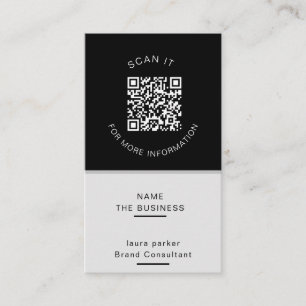 Tarjeta De Visita Promoción mínima de exploración de código QR profe
