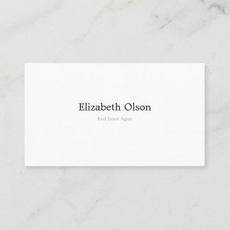Tarjeta De Visita Promocional minimalista blanco simple de agente in