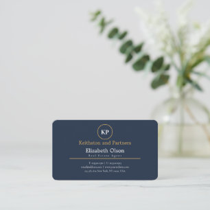 Tarjeta De Visita Promocional negro elegante simple de agente inmobi
