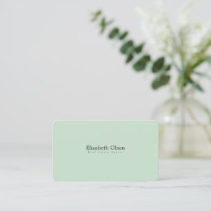 Tarjeta De Visita Promocional simple verde de agente inmobiliario mo