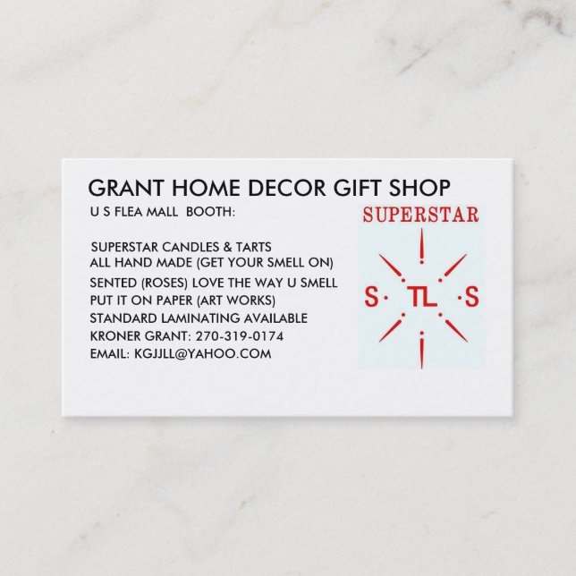 TARJETA DE VISITA PROMOCIONES DE LA SUPERESTRELLA (Anverso)