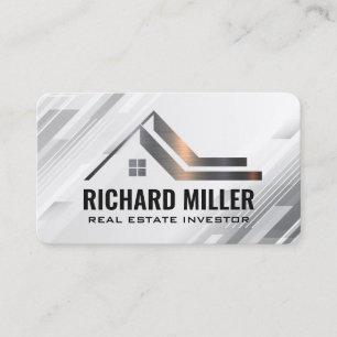 Tarjeta De Visita Promotora Inmobiliaria Techo Metálico   Contratist