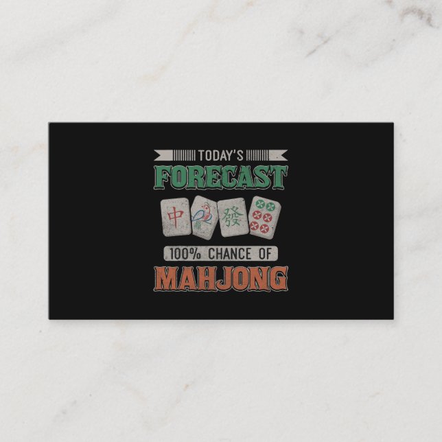Tarjeta De Visita Pronóstico de hoy 100 posibilidades de Mahjong Fie (Anverso)