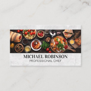 Tarjeta De Visita Propagación de comida deliciosa