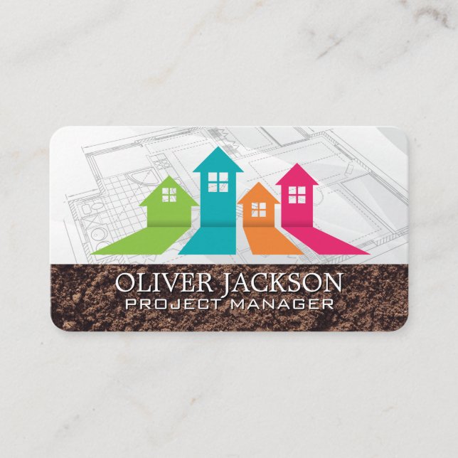 Tarjeta De Visita Property Homes Logo | Blueprints (Anverso)