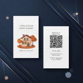 Tarjeta De Visita Property Management Business Card with QR Code