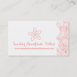 Tarjeta De Visita Propiedad coralina de las estrellas de mar de la