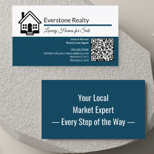 Tarjeta De Visita Propiedad inmobiliaria de código QR profesional