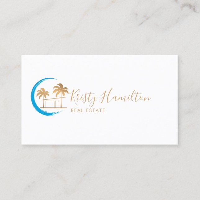 Tarjeta De Visita propiedad inmobiliaria profesional palm beach hous (Anverso)