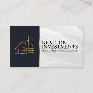 Tarjeta De Visita Propiedad inmobiliario Gold   Capital propio