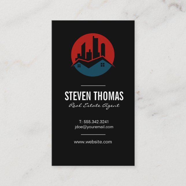 Tarjeta De Visita Propiedad inmobiliario | Logotipo comercial reside (Anverso)