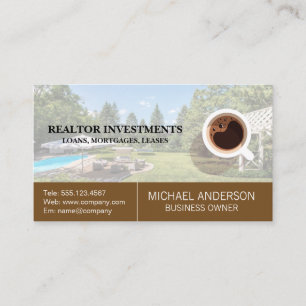 Tarjeta De Visita Propiedad inmobiliario   Logotipo del café