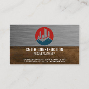 Tarjeta De Visita Propiedad inmobiliario Madera Metalizado Const