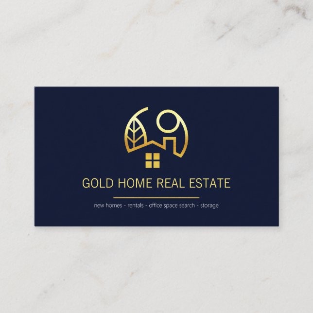 Tarjeta De Visita Propiedad minimalista Simple Gold Line (Anverso)