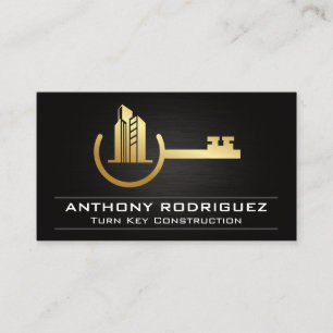 Tarjeta De Visita Propiedades clave metal dorado   Estructura