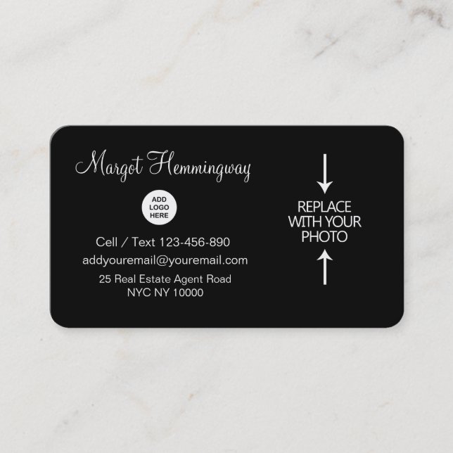Tarjeta De Visita Propiedades inmobiliarias Businesscards de la foto (Anverso)