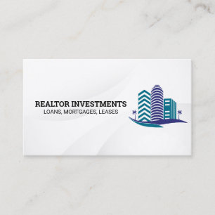Tarjeta De Visita Propiedades inmobiliarias Comercial Rascacielo