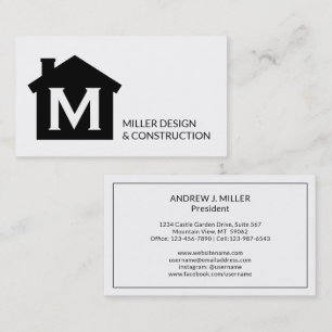 Tarjeta De Visita Propiedades inmobiliarias del monograma del