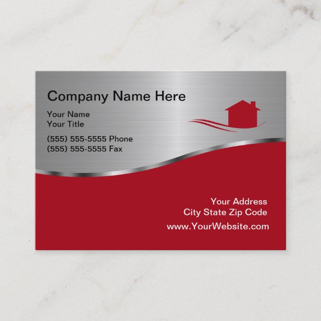 Tarjeta De Visita Propiedades inmobiliarias grandes frescas (Anverso)