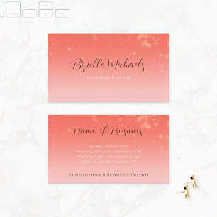 Tarjeta De Visita Propietaria de Coral Sparkle