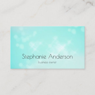 Tarjeta De Visita Propietario de negocio Aqua Bokeh