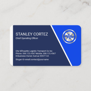 Tarjeta De Visita Propietario de negocio de capas de trapezio azul e