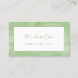 Tarjeta De Visita Propietario de Salón Verde Salvia