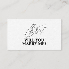 Tarjeta De Visita Propuesta de arte de línea de manos románticas