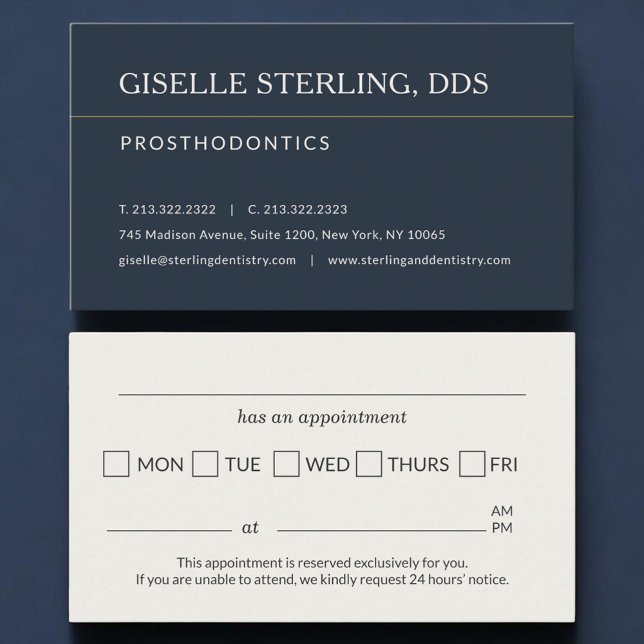 Tarjeta De Visita Prosthodontics Office Appointment Reminder (Subido por el creador)