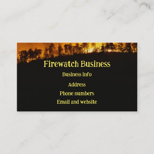 Tarjeta De Visita Protección contra incendios de personalizado contr (Anverso)