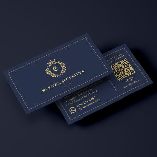 Tarjeta De Visita Protección de ciberseguridad de lujo Dark Navy