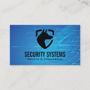 Tarjeta De Visita Protección de Perro de Seguridad   Fondo Tech