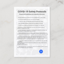 Tarjeta De Visita Protocolo de seguridad de la cabina simple COVID19