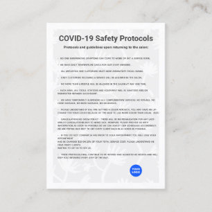 Tarjeta De Visita Protocolo de seguridad de la cabina simple COVID19
