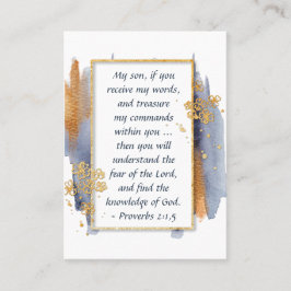 Tarjeta De Visita Proverbios 2:1,5 Mi hijo, si recibes mis Palabras