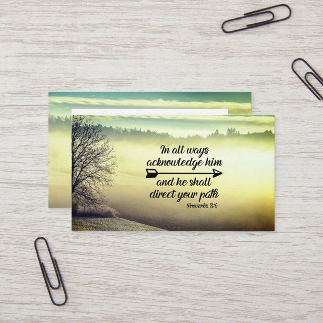 Tarjeta De Visita Proverbios 3:6 Dirigirá tu camino Biblia Verse (Anverso/Reverso In Situ)