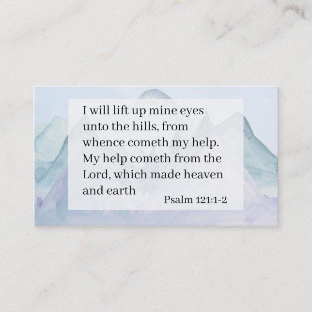Tarjeta De Visita Psalm 121 1and 2 Church Business Card (Anverso)