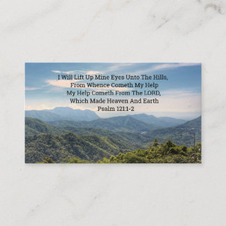 Tarjeta De Visita Psalm 121 1and 2 Church Business Card