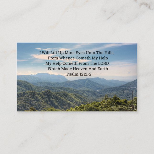 Tarjeta De Visita Psalm 121 1and 2 Church Business Card (Anverso)