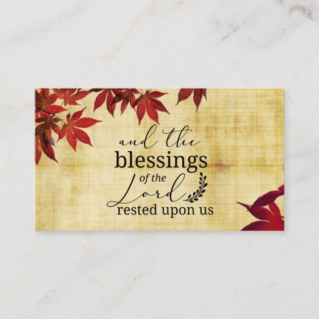 Tarjeta De Visita PSALM 90:17 Bendiciones del Señor recobradas sobre (Anverso)