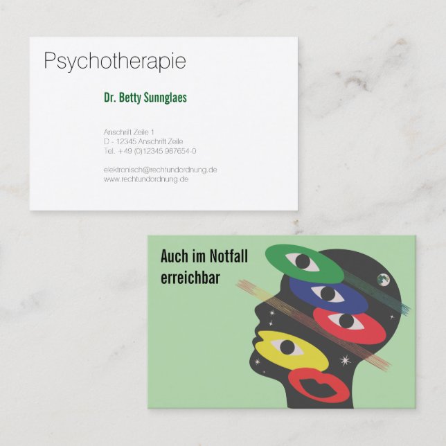 Tarjeta De Visita psicólogas femeninas (Anverso / Reverso)