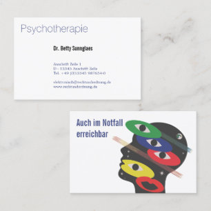 Tarjeta De Visita psicólogas mujeres acentos azules